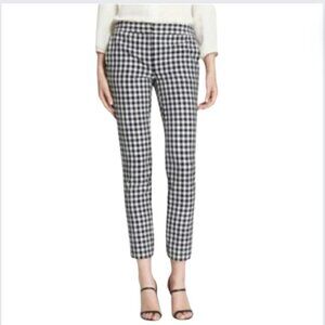 Adrianna Papell Kate Fit Printed Capri Pants, Gingham, Black White, size 8